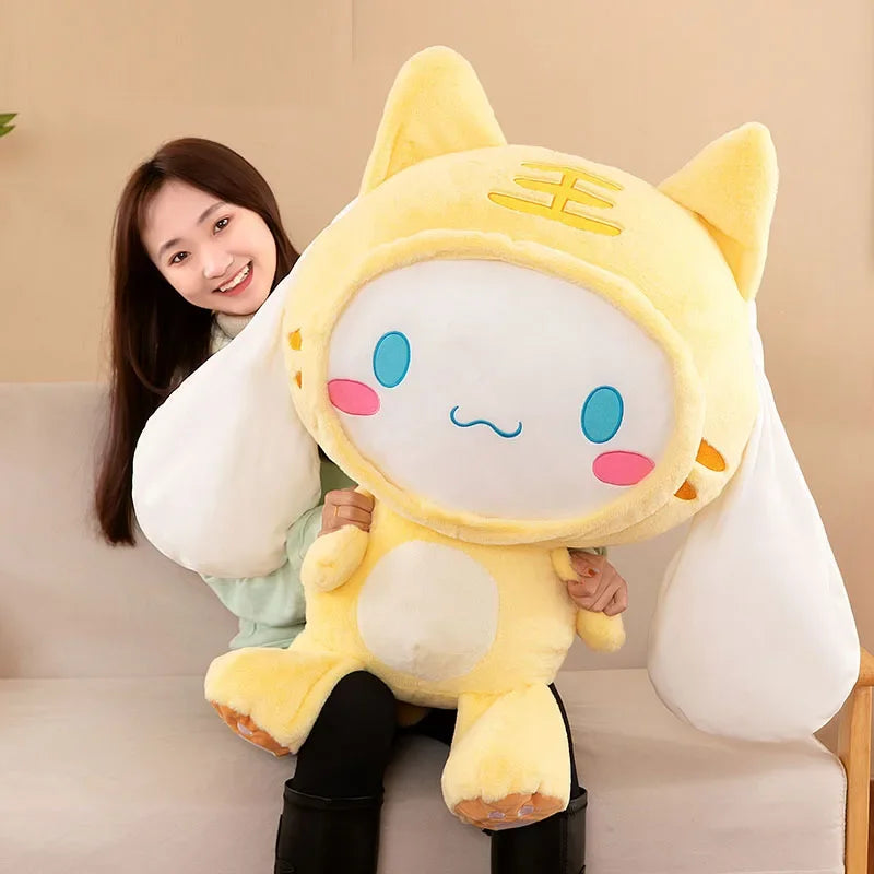 Giant Sanrio Kawaii Cinnamoroll Dog Plush Toys Pillow Stuffed Animal Comfort Soft Dolls Kids Birthday Gifts Cartoon Anime Toys