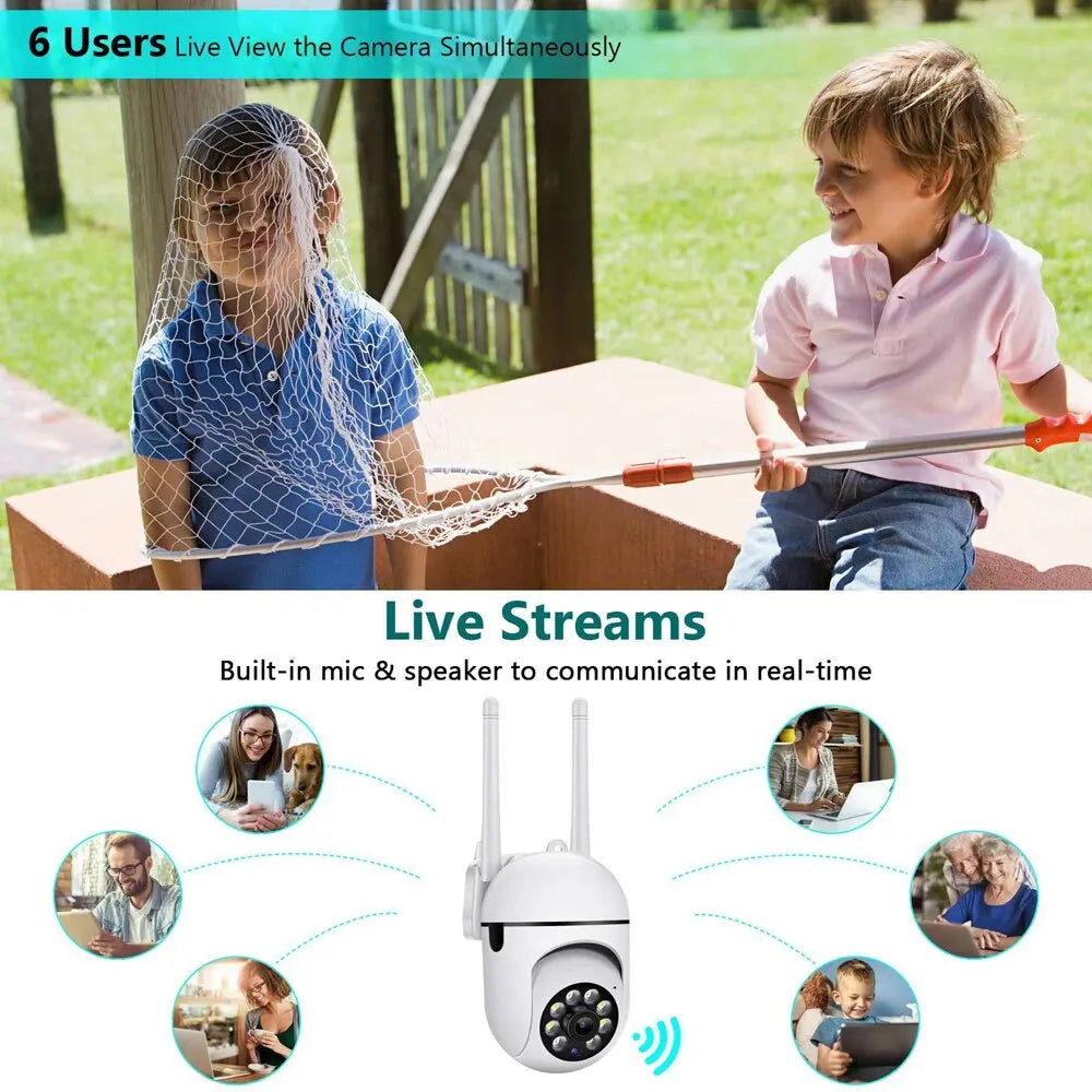 3MP Wifi IP Camera Outdoor Wired Security Surveillance Camera AI Human Tracking Two Way Audio Night Color Cam